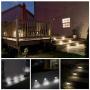 Solar Step Lights, iThird LED Solar Powered Deck Lights Outdoor 12 Pack Daylight Stainless Steel Decoration for Stair Fence Path Auto ON/Off Weatherproof Upgrade