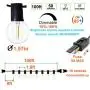 Newpow Outdoor String Lights 100ft with 50+2 Spare Dimmable Shatterproof Waterproof LED G40 Globe Bulbs - Clear Plastic, 1W 60LM 2200K Warm Glow for Indoor/Outdoor Decoration and Lighting -Black Wire