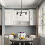 LNC Farmhouse Chandelier, Mason Jar Lights, 16.9'' Dining Room Pendant in Brushed Dark Metal for Kitchen Island