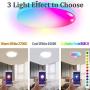 MikeWin Smart Ceiling Light LED Flush Mount WiFi 24W 16 Inch, Compatible with Alexa Google Home, 2400LM Sync to Music 2700-6500K RGBCW Low Profile Ambient Light Fixture for Bedroom Living Room