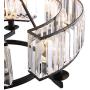 APBEAMLighting Luxury Round Crystal Chandelier Retro Pendant Lighting Hanging Ceiling Light Dimmable Fixture with Adjustable Chain for Dining Room Bedroom Black