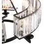 APBEAMLighting Luxury Round Crystal Chandelier Retro Pendant Lighting Hanging Ceiling Light Dimmable Fixture with Adjustable Chain for Dining Room Bedroom Black