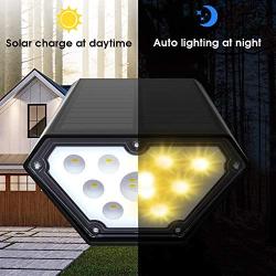 Biling Solar Spotlights Outdoor, 2-in-1 Solar Landscape Lights 12 LED Bulbs Solar Powered Lights IP67 Waterproof Adjustable Wall Light for Patio Pathway Yard Garden Driveway Pool - Warm White(4 Pack)