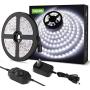 Lepro Strip Light Kit, 16.4ft Rope Light, Flexible, 300 LEDs SMD 2835, Dimmable LED Tape, for Home, Kitchen, Under Cabinet, Bedroom, Daylight White