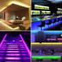 50FT LED Strip Lights,Music Sync LED lights for Bedroom Home Party Decor,RGB Color Changing Rope Light with Remote,Sensitive Built-in Mic App Controlled 12v Ultra Bright,APP+Remote+Mic+3-Button Switch