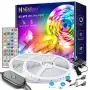 65.6 ft LED Strip Lights with Built-in Mic Ultra-Long LED Lights for Bedroom Color Changing RGB LED Strips(65.6 ft 44 Keys Remote+ Mic Control)