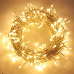 FOAMICHI 150 LED Outdoor String Lights, Waterproof Extendable Twinkle Lights 8 Modes Fairy Lights Plug in, Christmas Lights for Outdoor Wedding Party Xmas Decor (Warm White)