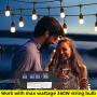 OHLUX Smart Outdoor String Lights Dimmer & Timer, 11.3FT Dusk to Dawn Light Dimmer Switch, 1-100% Brightness Dimmable 120V 360W IP66 Waterproof