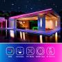 Phopollo Led Lights 40ft RGB Color Changing 180 LEDs with Power Supply and Remote for Bedroom