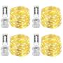 Homemory 4 Pack 20 Ft 60 LED Fairy Lights Battery Operated Christmas Lights with Remote Waterproof 8 Modes Firefly Twinkle String Lights for Party Bedroom Wedding Decorations