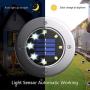 Biling Solar Disk Lights Outdoor, 8 LED Bulbs Solar Ground Lights Outdoor Waterproof for Garden Yard Patio Pathway Lawn Driveway - White (8 Pack)