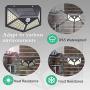Solar Lights Outdoor 100 Led Solar Motion Sensor Security Lights ,Wireless Waterproof with 120° Motion Angle Outdoor Lights,Easy-to-Install for Front Door,Yard,Garage (4-Pack/3 Modes)