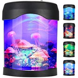 USB Jellyfish Lamps, Electric Aquarium Tank Ocean Night Lights LED Jellyfish Mood Lights with Color Changing for Living Room Home Bedroom Desktop Decoration Gift for Kids and Adults