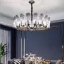 Glass Ceiling Lights,10 Lights Ceiling Lighting, Designer Chandelier Peacock Feather Creative Clear Glass Lampshade Contemporary Living Room Lamp, Luxurious Post-Modern Funky Dining Room Villa Lamp