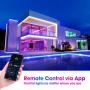 Foaxu 50ft（15m) Smart WiFi RGB Music Sync LED Strip Lights; Work with Alexa, Google Home, Remote Control and Phone App;16 Million Color Changing,Flexible Rope Lights for Bedroom,TV,Party,Festival,