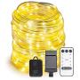 ANJAYLIA 66FT 200 LED Rope Lights Outdoor Plug in String Lights with Timer Remote Control Waterproof Rope Lighting for Outdoor, Party, Christmas, Garden, Patio, Wedding (Warm White)