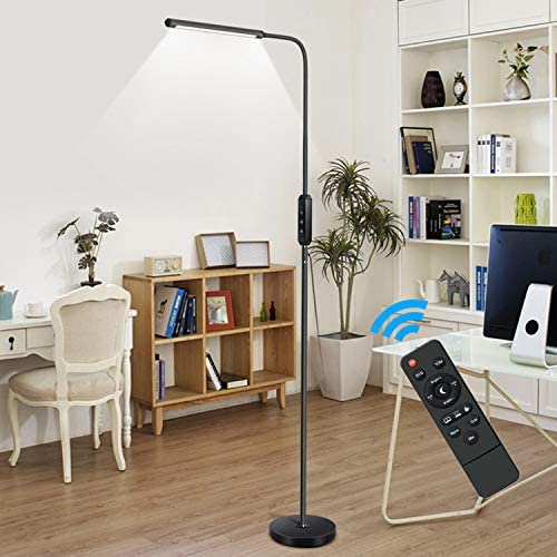 Ganeed LED Floor Lamp,Touch Standing Lamps with 5 Brightness Levels & 5 Colors Temperatures,10W Dimmable LED Floor Light with Flexible Gooseneck for Reading Living Room Bedroom Office