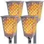Walensee Solar Torch Lights with Flickering Flame, Upgraded Solar Flame Flickering, 96 LED Waterproof Flickering Flames Lamp Dancing Fire for Walkway, Landscape, Dusk to Dawn. Grey Color