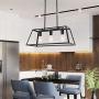 ELUZE 3-Light Kitchen Island Pendant Lighting Black Finish Farmhouse Chandelier Vintage Pendant Lights for Dining Room Kitchen Living Room Farmhouse