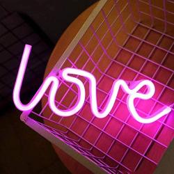 Love Neon Signs for Wall Decor,USB or Battery Decorative Neon Lights, LED Signs for Bedroom,LED Neon Light Neon Sign Light Up for Bar,Christmas,Party,Wedding,Kids Room,Girls Living Room（Pink）