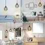 Pendant Lighting, Industrial Light Fixture, Retro Vintage Farmhouse Pendant Lights , Black Metal Cage Hanging Lights, Ceiling Lamp for Kitchen Island, Living Room, Dining Room, Loft, E26 Base, 2-Pack