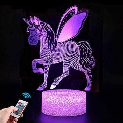 Unicorn Gift Unicorn Night Light for Kids, 3D Light lamp 7 Colors Change with Remote Holiday and Birthday Gifts Ideas for Children Girl (Unicorn5)