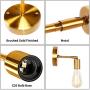 JHLBYL 2-Pack Industrial Vintage Wall Sconce 180 Degree Adjustable Wall Light for Bathroom Vanity, Brass
