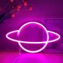 Planet Neon Sign Light Pink Led Wall Home Decor Battery or USB Operated Star Planet Planet Neon Signs Light up for Home,Kids Room,Bar,Festive Party,Halloween,Christmas,Wedding Decoration