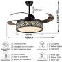 Fandian 42In Modern Ceiling Fan with Lights Remote Control Pendant Chandelier Fixtures LED Lighting Silent Retractable Blades 3 Light Colors, 3 Light Changing, Black Bird Nest Lamp for Living room, Bedroom
