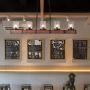 TABLIGHT Birch Wood Antique with Single Glass Lodge Hanging Pendant Light Decorative 5 Lights Ceiling Light
