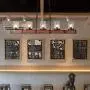 TABLIGHT Birch Wood Antique with Single Glass Lodge Hanging Pendant Light Decorative 5 Lights Ceiling Light