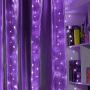 Funpeny Window Curtain String Light, 300 LED 8 Lighting Modes Fairy Lights Remote Control USB Powered, Waterproof Lights for Christmas Bedroom Party Wedding Home Garden Wall Decorations, Purple