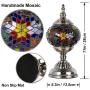 Turkish Moroccan Lamp Marrakech Handmade Mosaic Glass Table Desk Bedside Lamp Night Light for Living Room Bedroom Coffee Table (Blue)