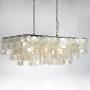 Aero Snail Modern Seashell 3-Light Chandelier 30'' Large Rain Drop Rectangular Pendant Lighting Fixture for Dining Living Room Shop Office