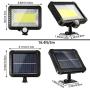 2pcs Solar Lights Outdoor, Waterproof Human Body Induction Solar Powered Wall Lamp 100 LED Spotlight, 5 m/ 16.4 ft Cord Easy-to-Install Security Lights with Adjustable Solar Panel for Garden Garage