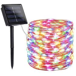 Toodour Solar Christmas Lights, 72ft 200 LED 8 Modes Solar Fairy Lights, Waterproof Solar Outdoor Christmas String Light for Garden, Party, Wedding, Holiday, Christmas Tree Decorations (Multicolor)