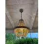 Newrays Wood Bead Chandelier Pendant Gray White Finishing Bohemian Boho Beachy Ceiling Lamp Light Fixtures( Antique White)
