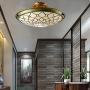 LITFAD Tiffany Style LED Ceiling Lamp Metal Decor Beige Stained Glass Three-Light Semi Flush Mount Ceiling Light Pendant Lighting for Dining Room Bedroom Corridor - 16.5'' (42 cm) LITFAD Tiffany Style LED Ceiling Lamp Metal Decor Beige Stained Glass Three-Light Semi Flush Mount Ceiling Light Pendant Lighting for Dining Room Bedroom Corridor - 16.5'' (42 cm)
