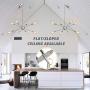 Sputnik Chandelier Lighting Industrial 8-Light Chandeliers Modern Hanging Pendant Lights Vintage Farmhouse Brushed Nickel Ceiling Light Fixture for Dining Room Living Room Bedroom Foyer Attic, Silver