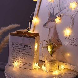 ANJAYLIA 40 LED Star String Lights 20 FT Fairy Christmas Lights Battery Operated for Indoor & Outdoor, Party, Wedding and Holiday Decorations Warm White