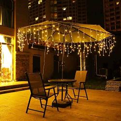 BaiYunPOY 10 Ft 96 Led Icicle Lights, Christmas Lights Plug in Outdoor Fairy String Lights with 16.6 FT Power Lead for Bedroom Indoor and Holiday Icicle Lights