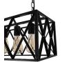 Industrial Island Pendant Lighting,Black Metal Light,Vintage Hanging Rectangular Light Fixture for Farmhouse, Kitchen, Bar,Dinning Room,E26 4 Lights