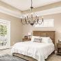 Farmhouse Chandelier, Dining Room Chandelier with Wood Beads for Living Room, Bedroom, 28'' L x 25.5'' H, Bronze