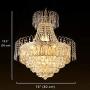 LITFAD Gold Crown Shaped Chandelier Luxurious Style Clear Crystal Pendant Light Modern LED Hanging Lights for Living Room Villa Dining Living Hotel - 16'' (40 cm) Wide