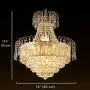 LITFAD Gold Crown Shaped Chandelier Luxurious Style Clear Crystal Pendant Light Modern LED Hanging Lights for Living Room Villa Dining Living Hotel - 16'' (40 cm) Wide