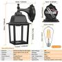 Dusk to Dawn Sensor Outdoor Wall Lanterns, Exterior Wall Lights Fixture with E26 Base LED Bulb, Wall Mount Sconce Anti-Rust Waterproof Matte Black Wall Lamp with Clear Glass Shade for Garage Doorway