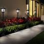 40 Inches Mini Solar Lamp Post Lights Outdoor, Solar Powered Vintage Street Lights for Lawn, Pathway, Driveway, Front/ Back Door, Pack of 2