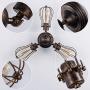 Industrial Flush Mount Ceiling Light Fixture, Rustic Rotatable Ceiling Lighting in Golden Bronze, Vintage 3-Light Wire Cage Sconce Wall Lighting for Farmhouse Bedroom Living Room Café, 1 Pack