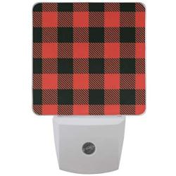 Pfrewn Merry Christmas Buffalo Plaid Night Light plug in Set of 2 for Kids Adults Boys Girls Babies,Snowman Snowflake Night lights Led Auto Motion Senor for Reading Bathroom Bedroom Nursery Decorative