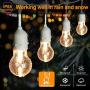 2-Pack 3-Color in 1 Outdoor LED String Lights with Remotes, 48FT Dimmable LED Edison Bulb String Lights Waterproof, Warm/Daylight/Cool White, 96FT Shatterproof Patio Light String for Bistro Pergola